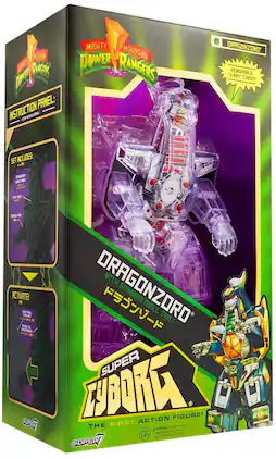 Super7 - Mighty Morphin Power Rangers - Super Cyborg - Dragonzord (Clear) - COLLECTIBLES - Multicolor