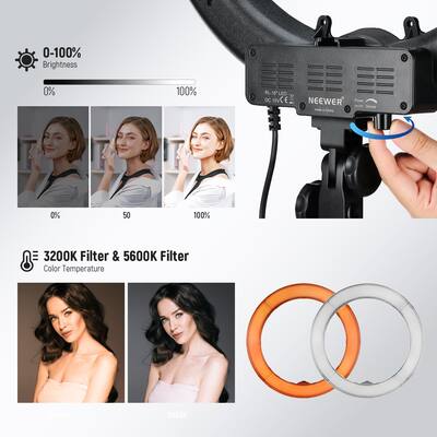 22 Inch LED Ring Light 3200-6500K Verlichting Kit 600 stks LED Kralen 22 Inch LED Ring Light 3200-6500K Verlichting Kit 600 stks LED Kralen