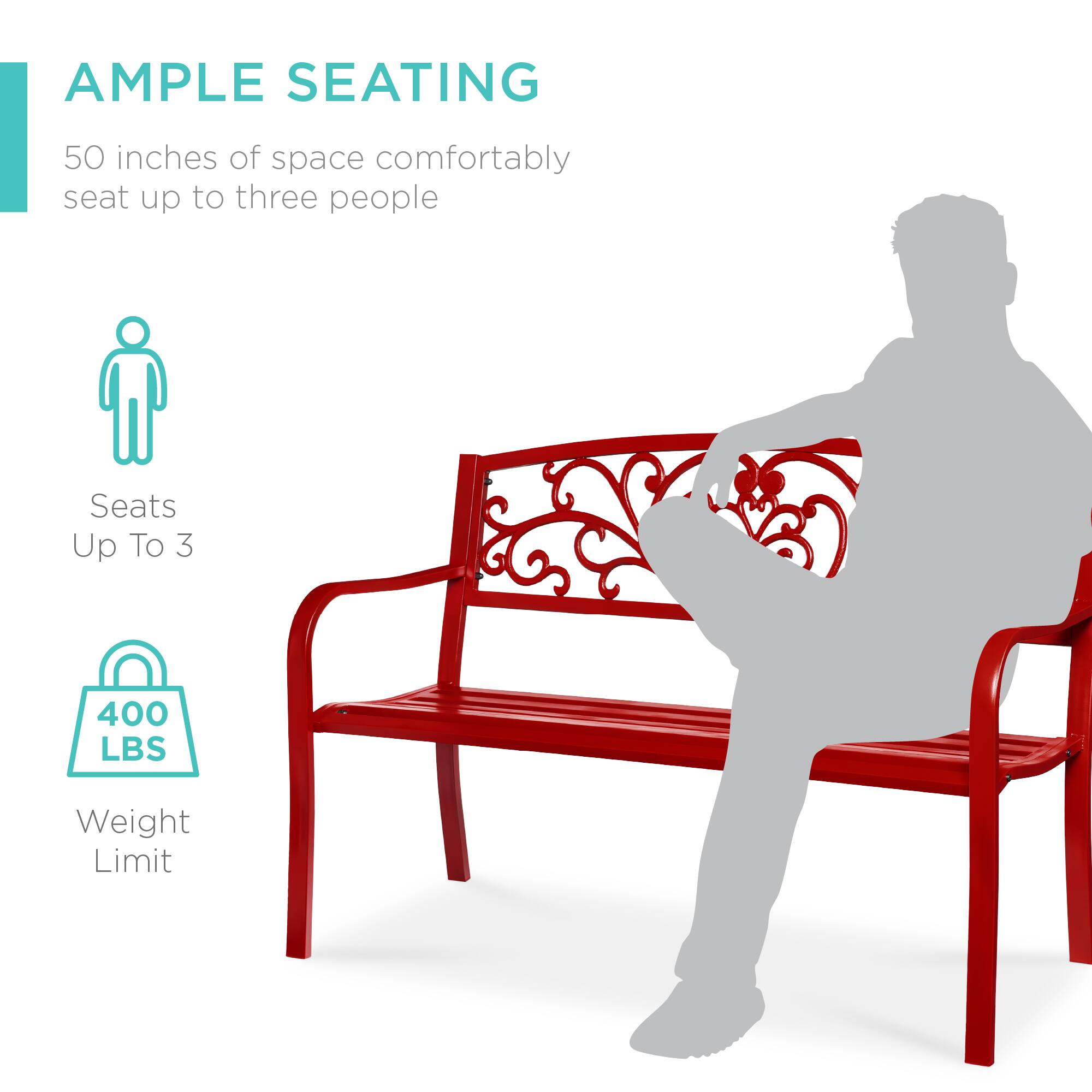 AMPLE SEATING

50 inches of space comfortably seat up to three people

Seats Up To 3

400 LBS Weight Limit