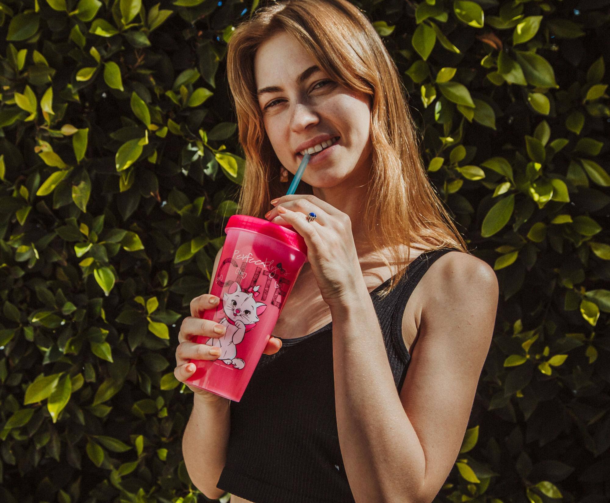 Alt View 4. Disney - Disney The Aristocats Marie Color-Changing Plastic Tumbler | Holds 24 Ounces - Purple.