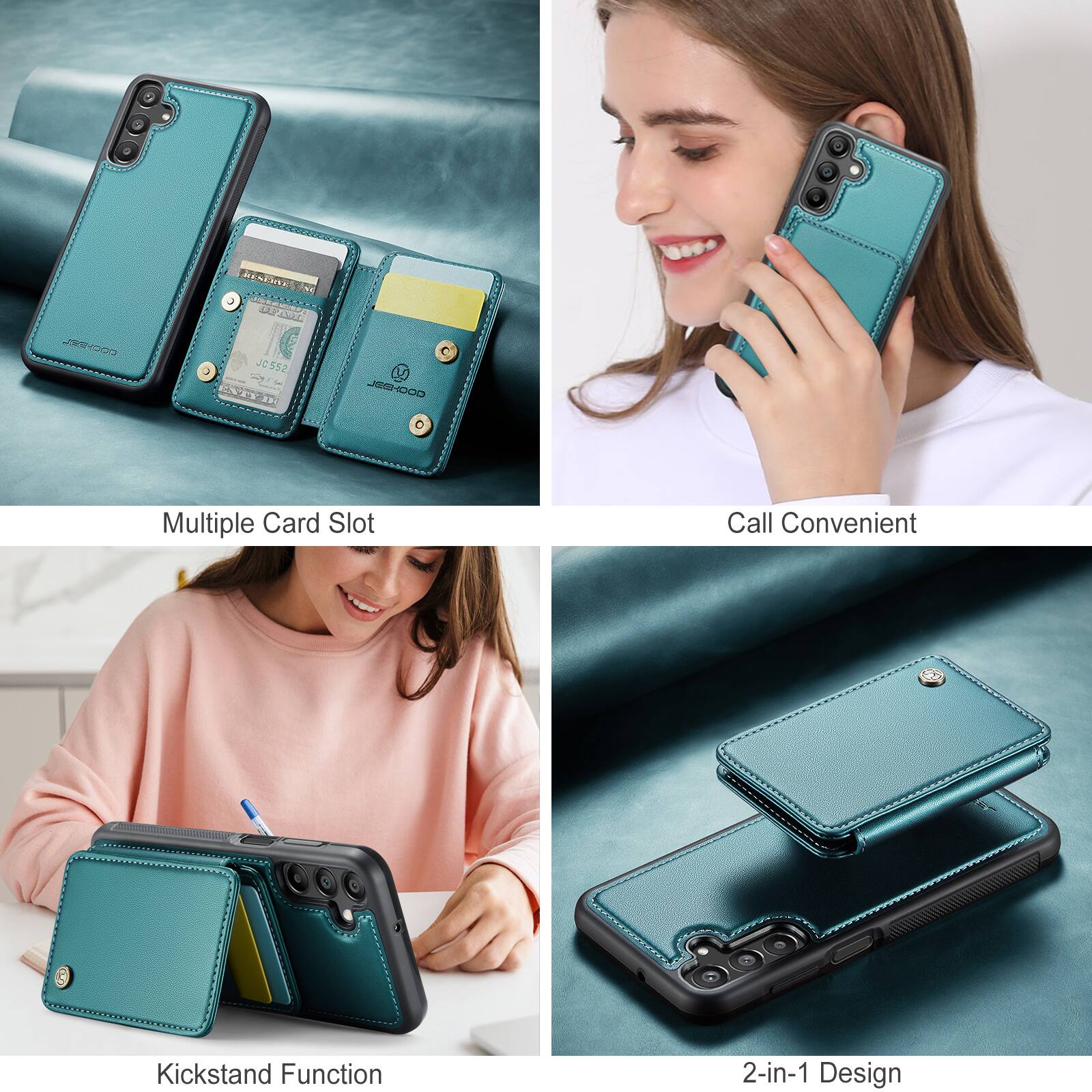 COCHRL UNS JC JC552

JEGHOOD

Multiple Card Slot

Call Convenient

Kickstand Function

2-in-1 Design