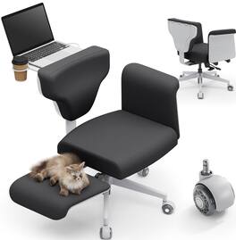 Newtral - Freedom-X Ergonomic Criss Cross Adjustable Office Chair w/ Wheels Amrests Laptop Tray, Multi-Position Recliner for Home - Dark Gray