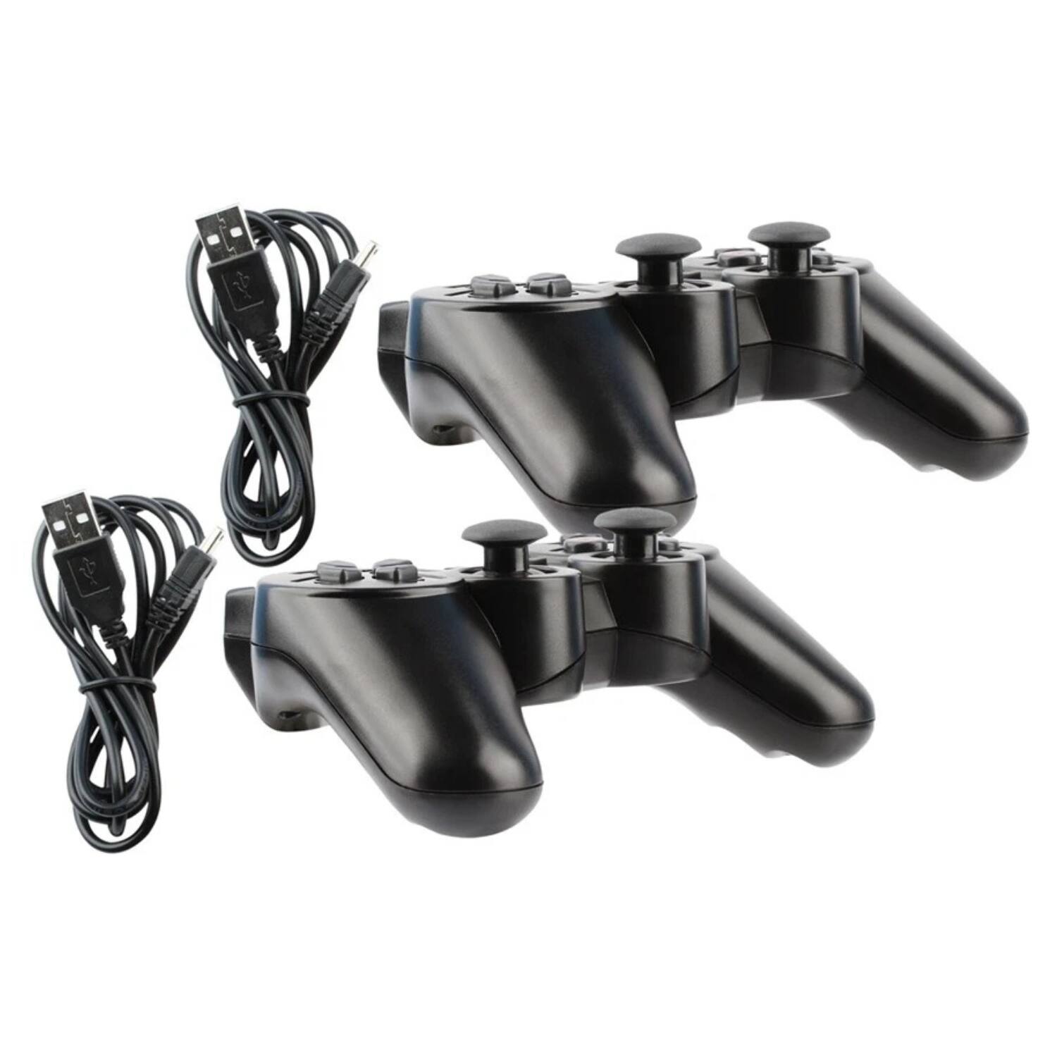 Angle. Stock Preferred - 2Pcs Wireless Bluetooth Game Controller Pad for Sony PS3 PlayStation 3 - Black.