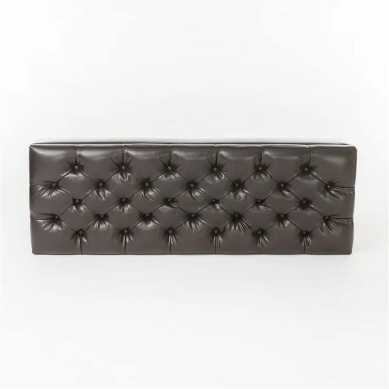 Alt View 6. HTUTWOO - Ottoman Bench with Storage - PU Surface, Rubber Wood Legs, 300 lbs Capacity, MDF/Pine/Plywood Construction - Dark Brown.