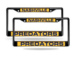 Rico Industries - Nashville Predators Black Metal Laser License Plate Frame - Set of Two Frames - Multi