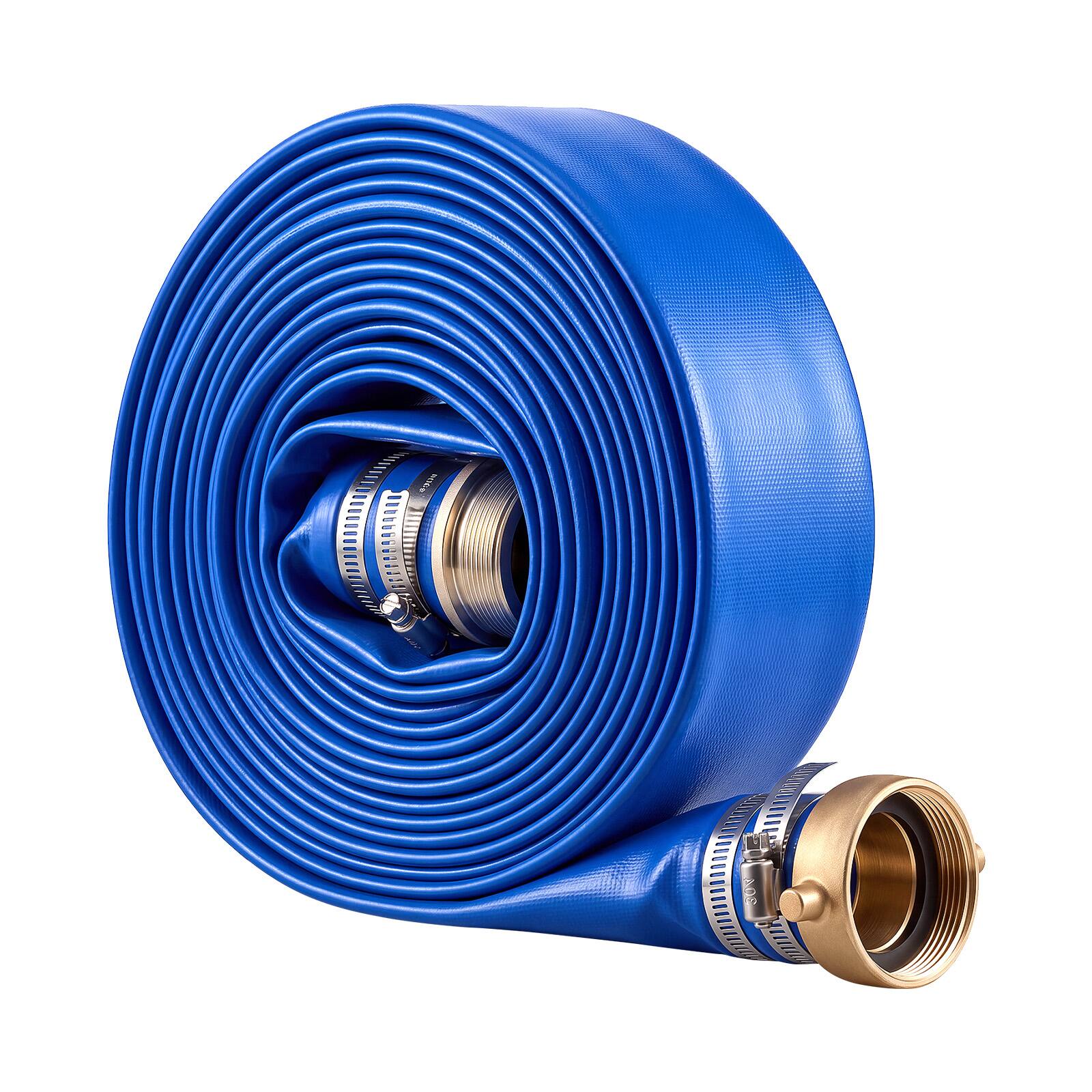 Alt View 5. VEVOR - Discharge Hose 2" x 50 ft PVC Lay Flat Backwash Water Pump Pool Hose, for Swimming Pool Sand Filter & Sump Pump - Blue.