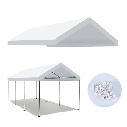Front. APRILSOUL - 10x20 Ft Replacement Canopy Cover Garage Top Tent Shelter Waterproof UV and Tear Resistant Only Cover Frame Not Include.