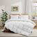 Front. Puredown - Puredown Luxurious 300TC 100% Organic Cotton Down Feather Fiber Comforter, White, Full/Queen - White.
