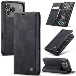 UUCOVER - Wallet Case for Apple iPhone 18 Pro,Magnetic PU Leather+TPU Card Slots Case Shockproof Flip Stand Cover - Black