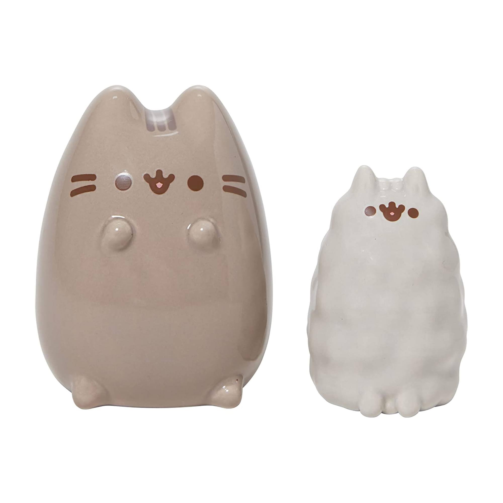 Front. Enesco - Pusheen and Stormy Ceramic Salt and Pepper Shakers - Grey.