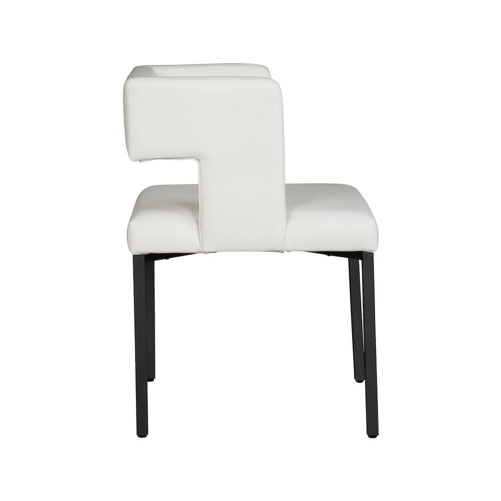 Alt View 2. Meridian Furniture - Caleb White Vegan Leather Dining Chair, Set of 2 - White.