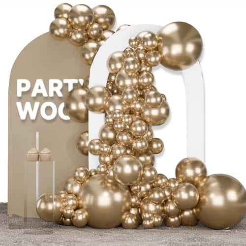 Vulpecula Spade - Metallic Gold Balloons 123pcs Different Sizes of 18 12 10 5 Inch Chrome Gold Balloon Arch Kit Garland for Birthday - Gold-g127
