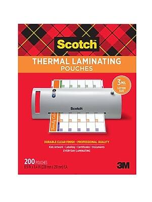 Scotch - Thermal Laminating Pouches, Letter Size, 3 Mil, 200/Pack (TP3854-200) - Clear