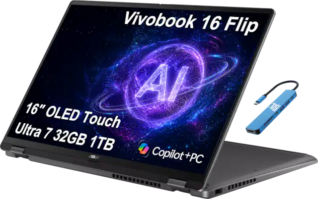 Vivobook 16 Flip 16" OLED Touch Ultra 7 32GB 1TB ASUS Copilot + PC