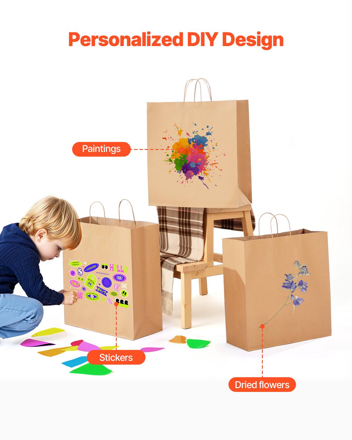 Personalized DIY Design

- Paintings
- Stickers
- Dried flowers