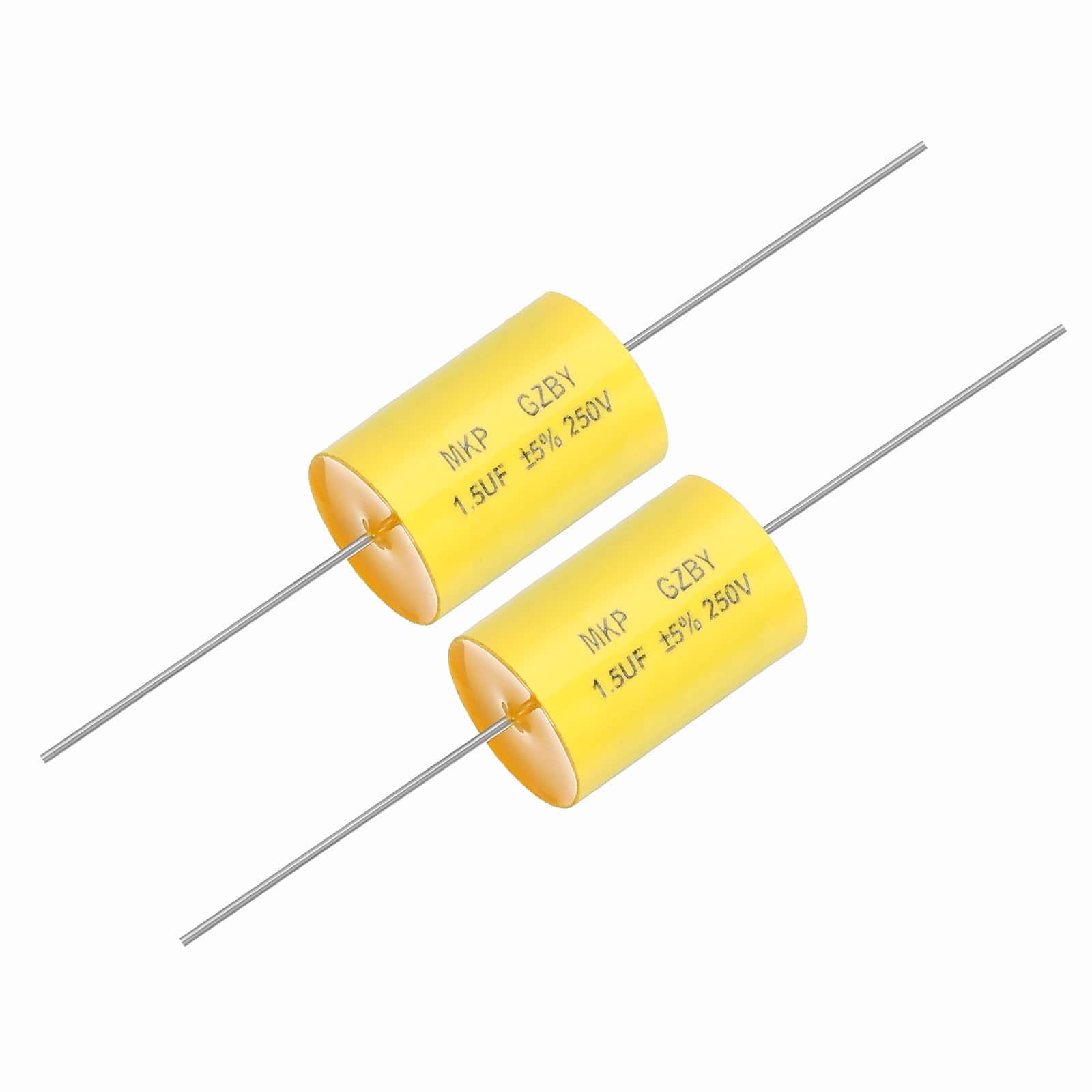 Unique Bargains - 2pcs 1.5uf Frequency Divider Capacitor, 250V Axial Audio Speaker Crossover MKP Film Capacitor - Yellow price history on PriceWatchPro