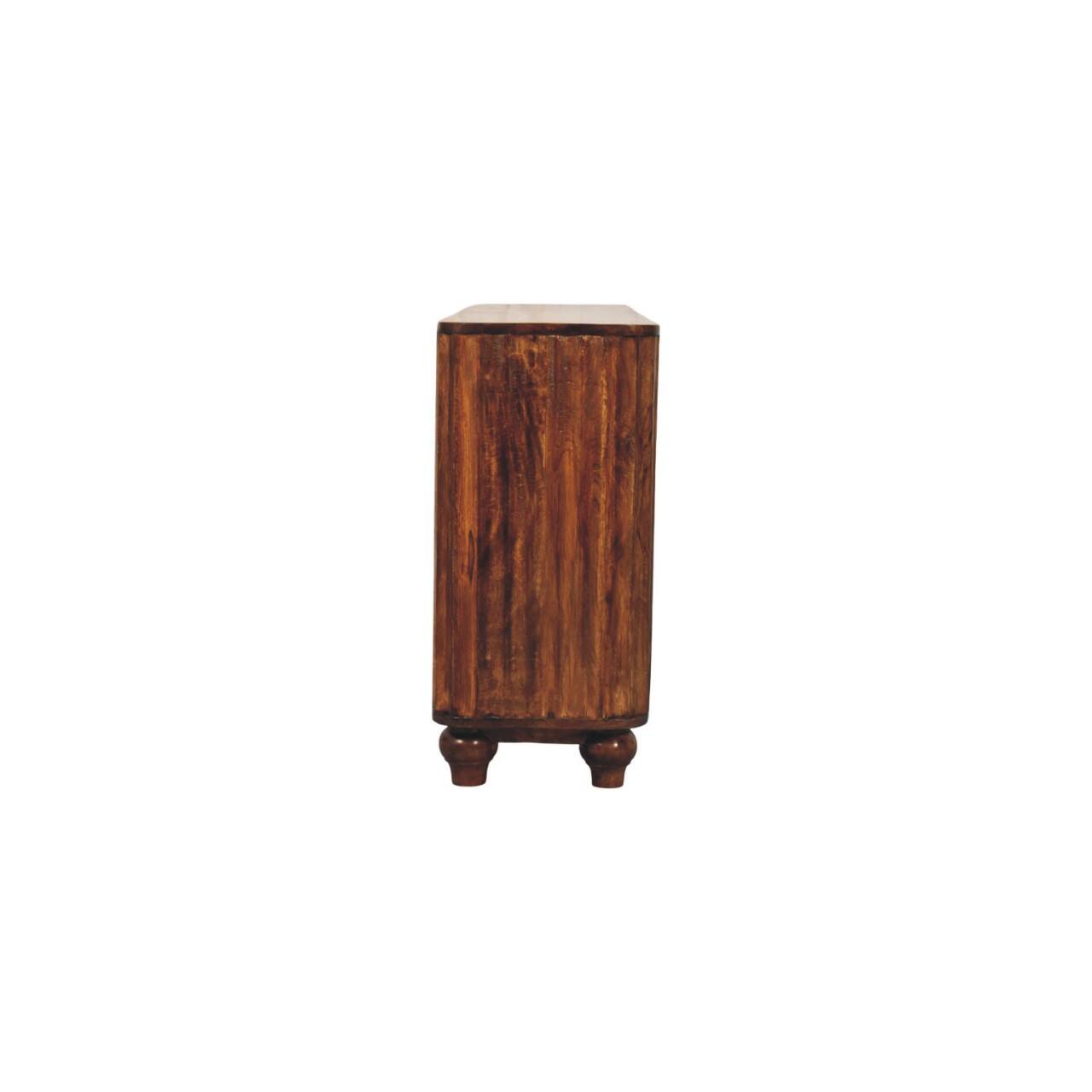 Alt View 6. Artisan Furniture - Artisan Furniture Solid Wood Chestnut Curve Sideboard, 3 Drawers, 4 Shelves, Brown - Brown.