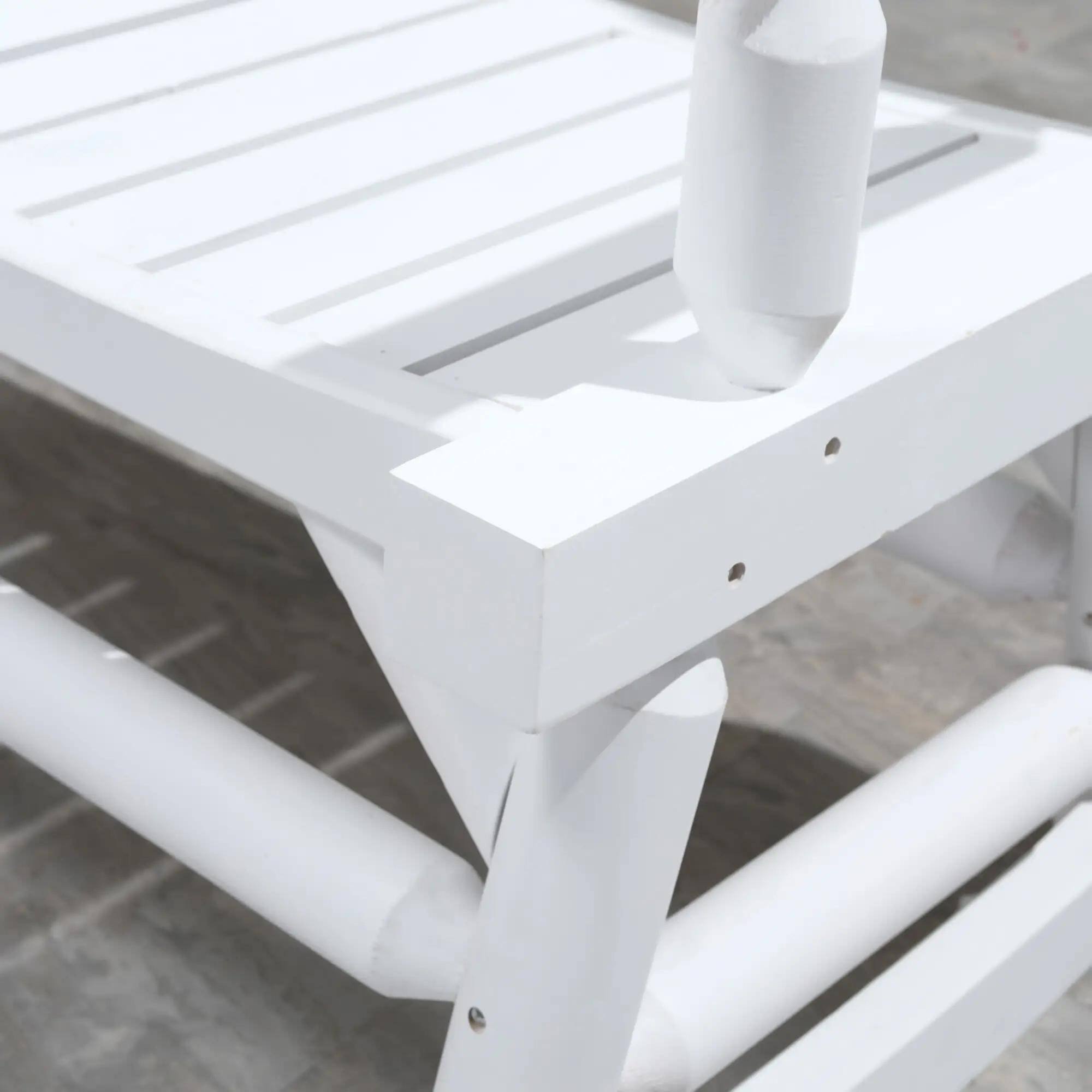 Back. Resenkos - Resenkos 2-Seater Log Rocking Chair, Durable Outdoor Loveseat, Wide Comfortable Seats, Perfect for Patio, Garden, White - White.