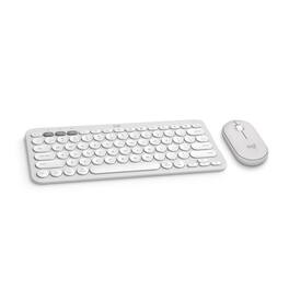 Logitech - Pebble 2 Wireless Keyboard & Mouse Combo for Mac, Bluetooth, Quiet Typing, Easy-Switch, Tonal - White