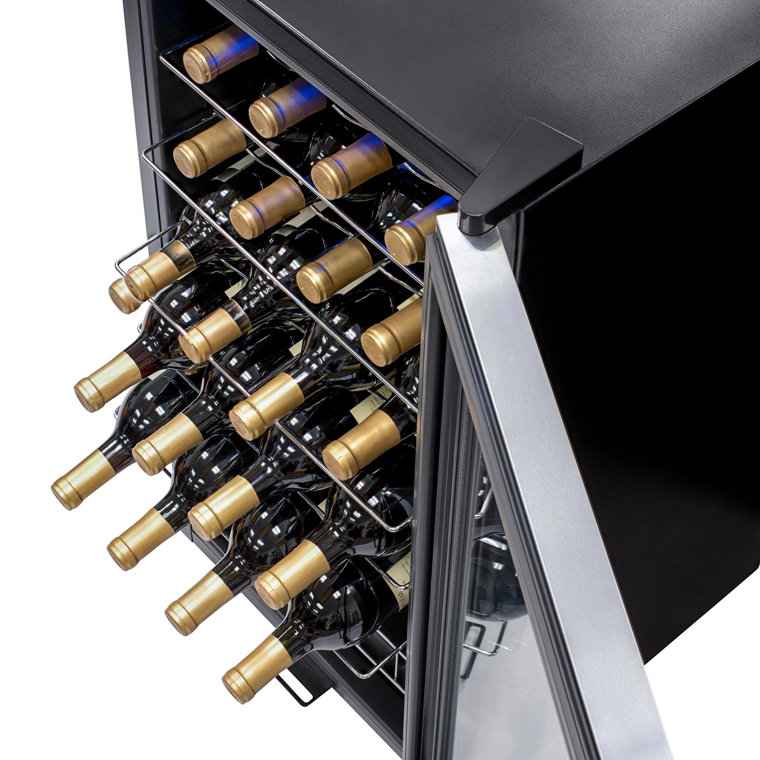 Alt View 13. NewAir - 27-Bottle Wine Fridge with Adjustable Chrome Racks and Exterior Digital Thermostat - Stainless Steel.
