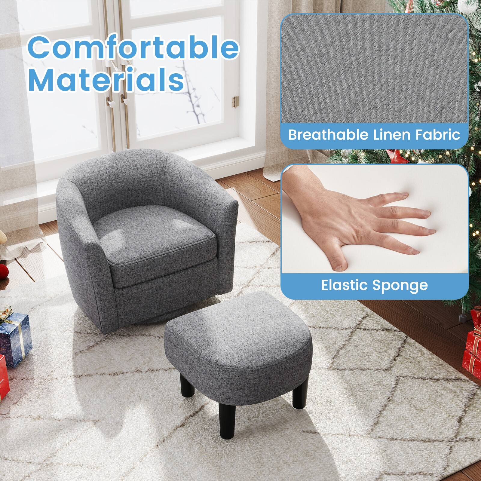 Comfortable Materials  
Breathable Linen Fabric  
Elastic Sponge