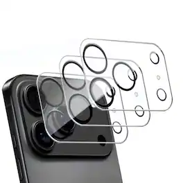 3PCS Qixxronics Camera Lens Protector for iPhone 17 Pro Max Tempered Glass Lens Cover Flim - Clear