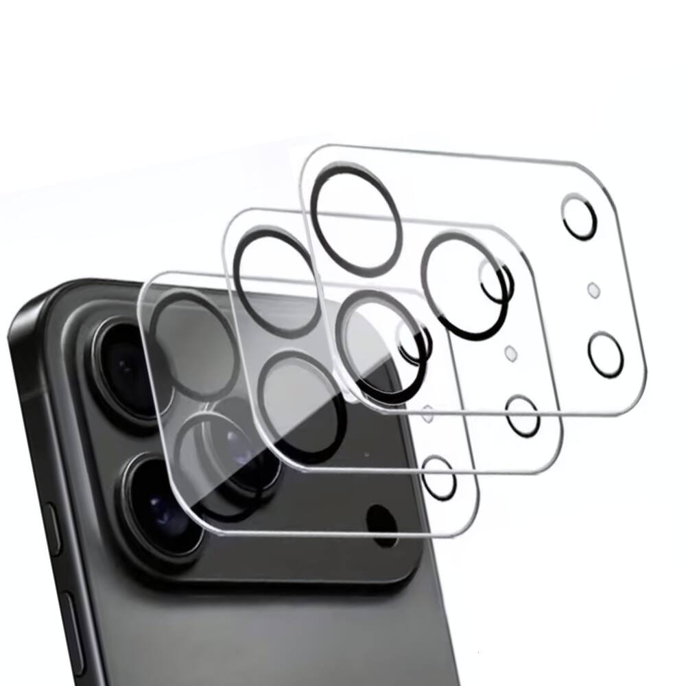 Front. Qixxronics - 3PCS Qixxronics Camera Lens Protector for iPhone 17 Pro Max Clear Tempered Glass Lens Cover Flim - Clear.