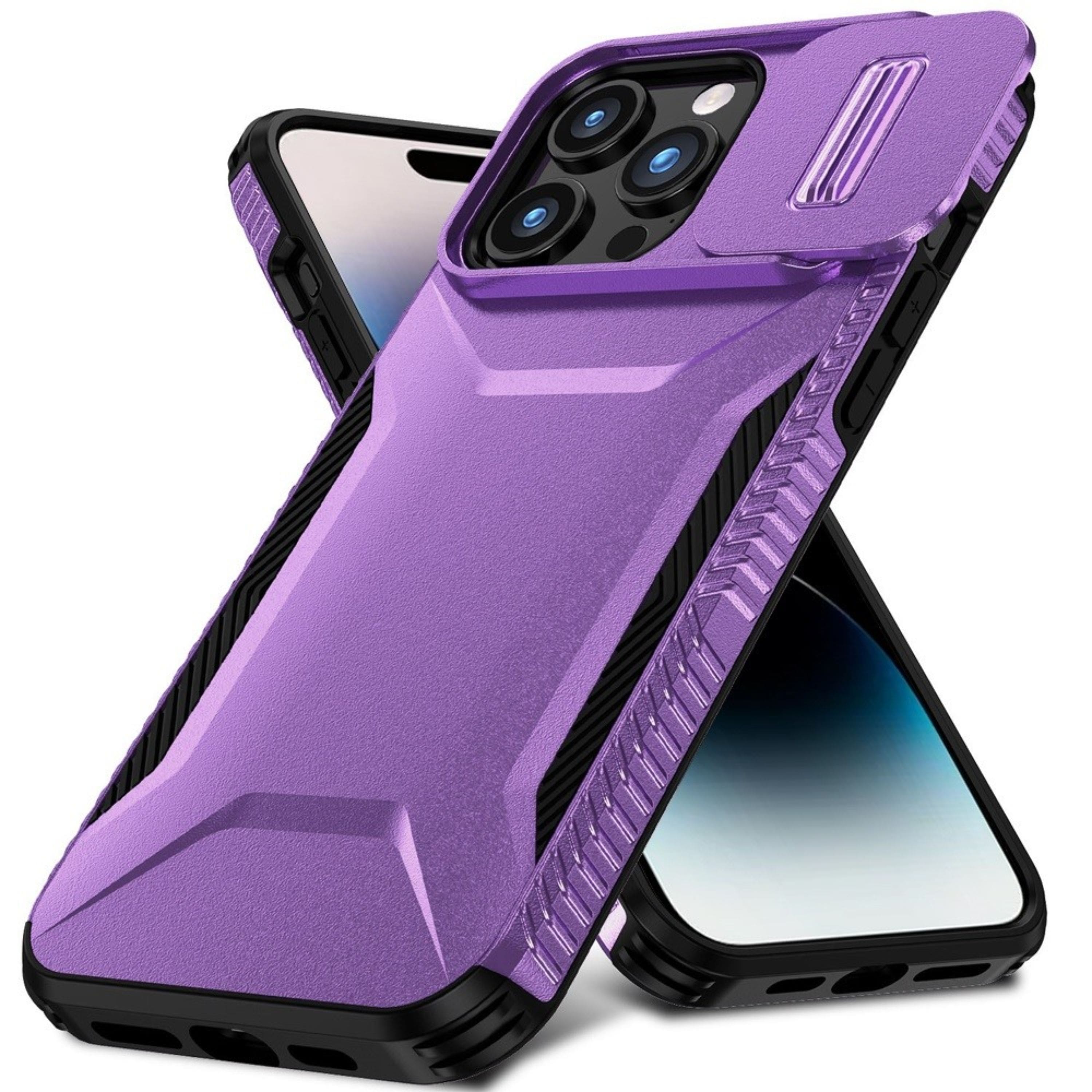 Kitcheniva - Rugged Side Grip Sliding Lens Case For iPhone 14 Pro Max - Purple price history on PriceWatchPro