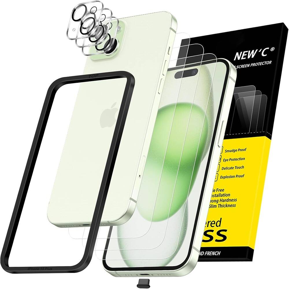 PARKER SLATER - 3x iPhone 15 Plus Screen & Camera Lens Protector, Case-Friendly, Easy Install Tool - Clear