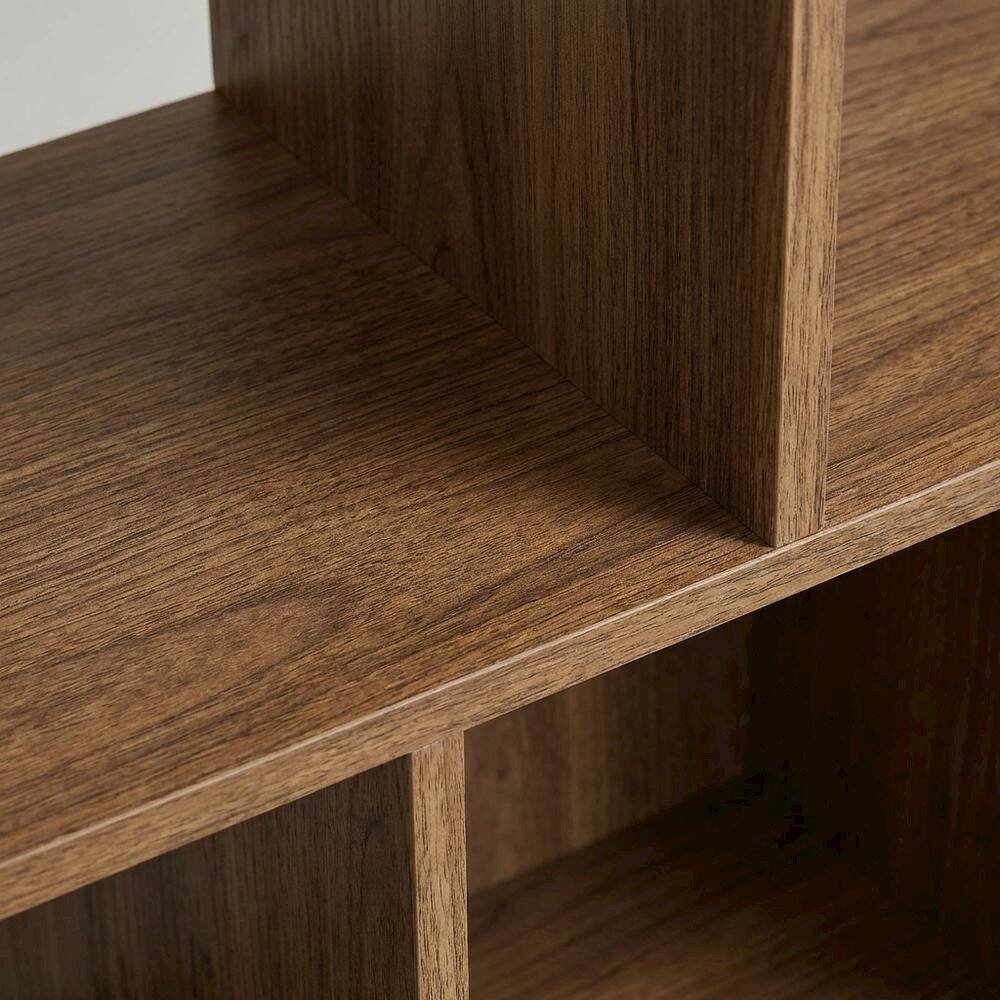 Alt View 1. FurniFact - Wood Grain Bookcase with 7 Shelves for Living Room Storage - Brown.