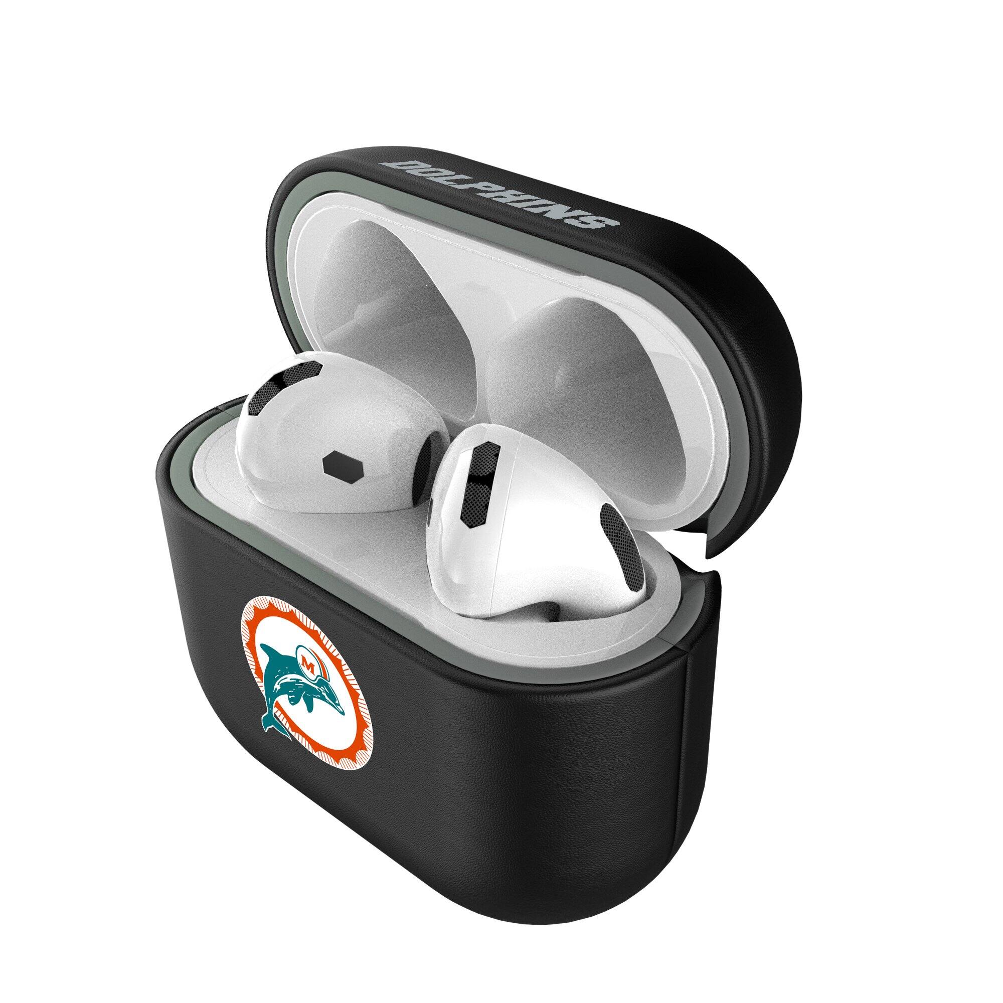 Alt View 3. Keyscaper - Miami Dolphins Miami Dolphins Insignia AirPods 4th Generation Case Cover - No Size - Black.