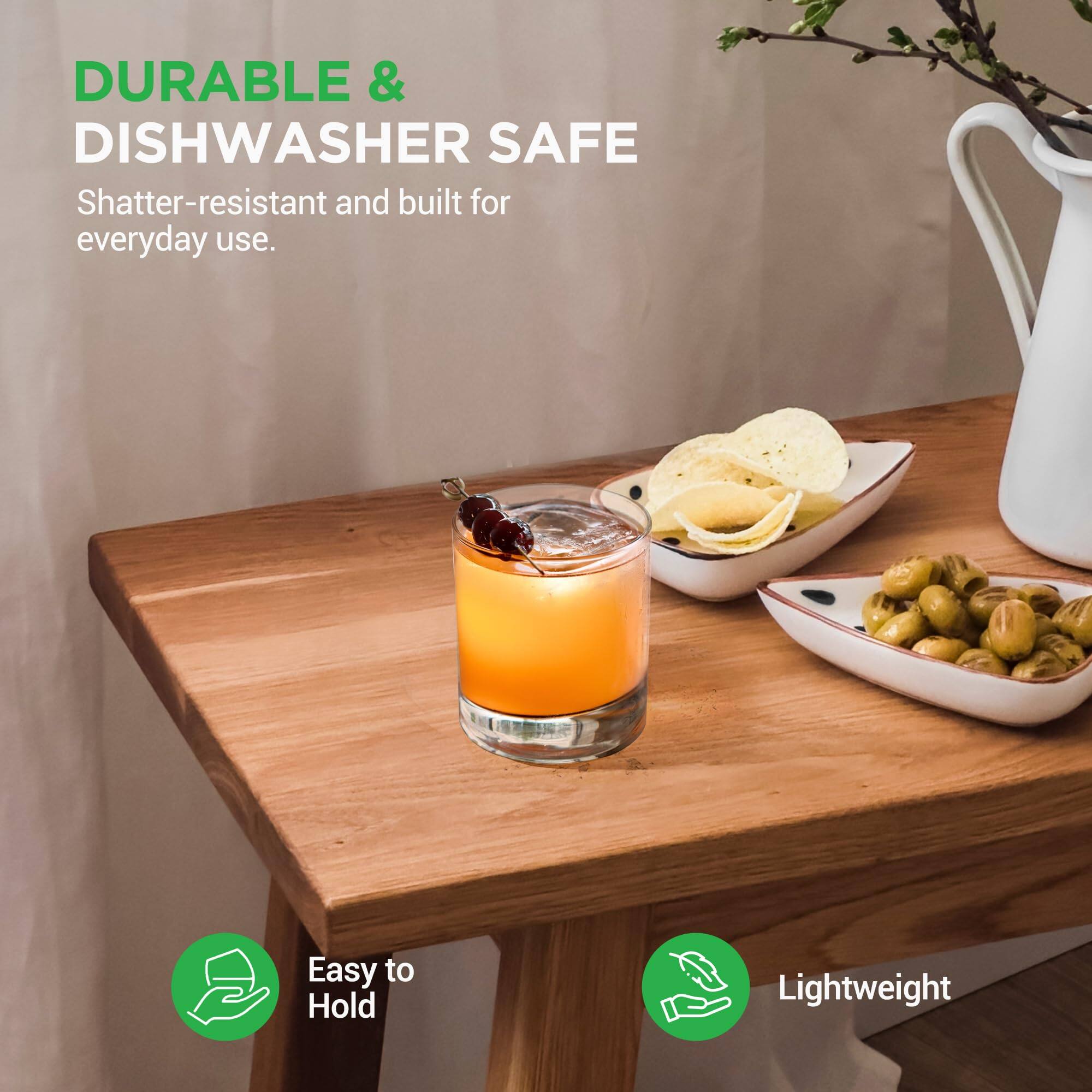DURABLE & DISHWASHER SAFE  
Shatter-resistant and built for everyday use.  

Easy to Hold  
Lightweight