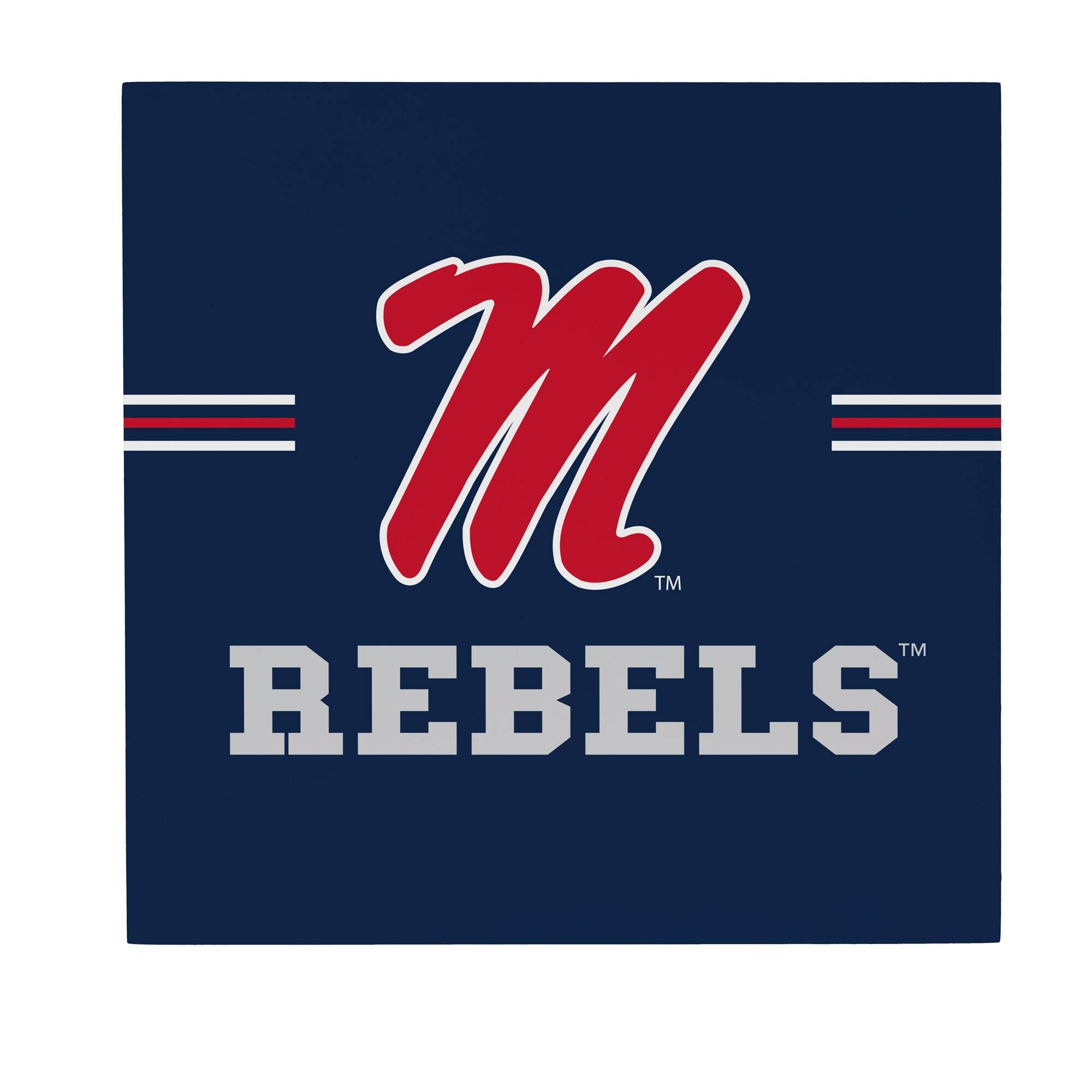 Ole Miss Rebels 12" x 12" Wood Wall Sign