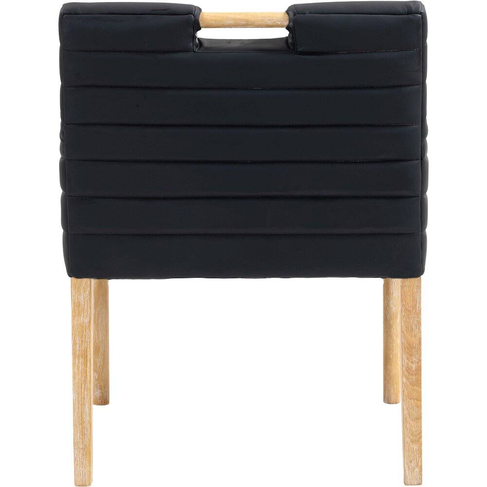 Alt View 4. Meridian Furniture - Aimee Black Vegan Leather Dining Arm Chair - Black.
