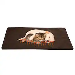 PetMaker - Self Warming Cat Mat 36x24in Thermal Dog Crate Pad for Medium Dogs and Cats with Washable Cover and Insulation Layer - Brown