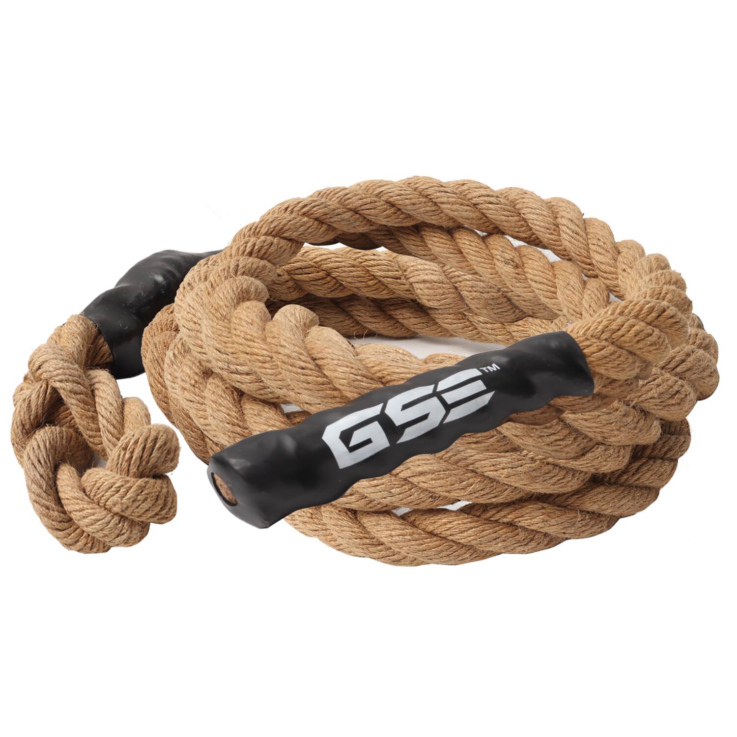 Front. GSE Games & Sports Expert - Gym Sisal Climbing Rope, 1.5" Diameter Workout Rope for Indoor/Outdoor (25FT) - Brown.