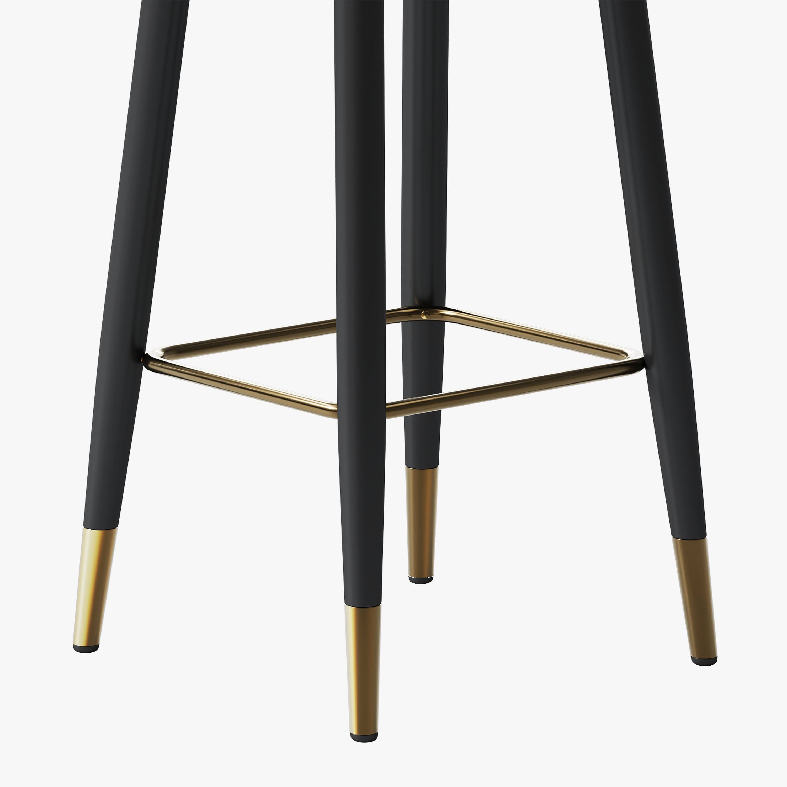 Alt View 2. POVISON - 30" Modern Bar Stools Set of 2, Leather Bar Stools with Backs, Upholstered Bar Stools, Beige Bar Stools, Blue - Blue PU Leather.