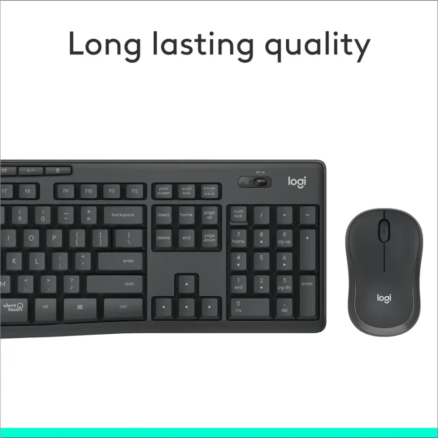 Long lasting quality Logitech keyboard and mouse.
