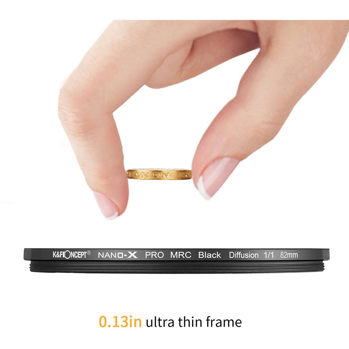 K&F K&FIONCEPT NANO-X PRO MRC Black Diffusion 1/1 82mm 0.13in ultra thin frame