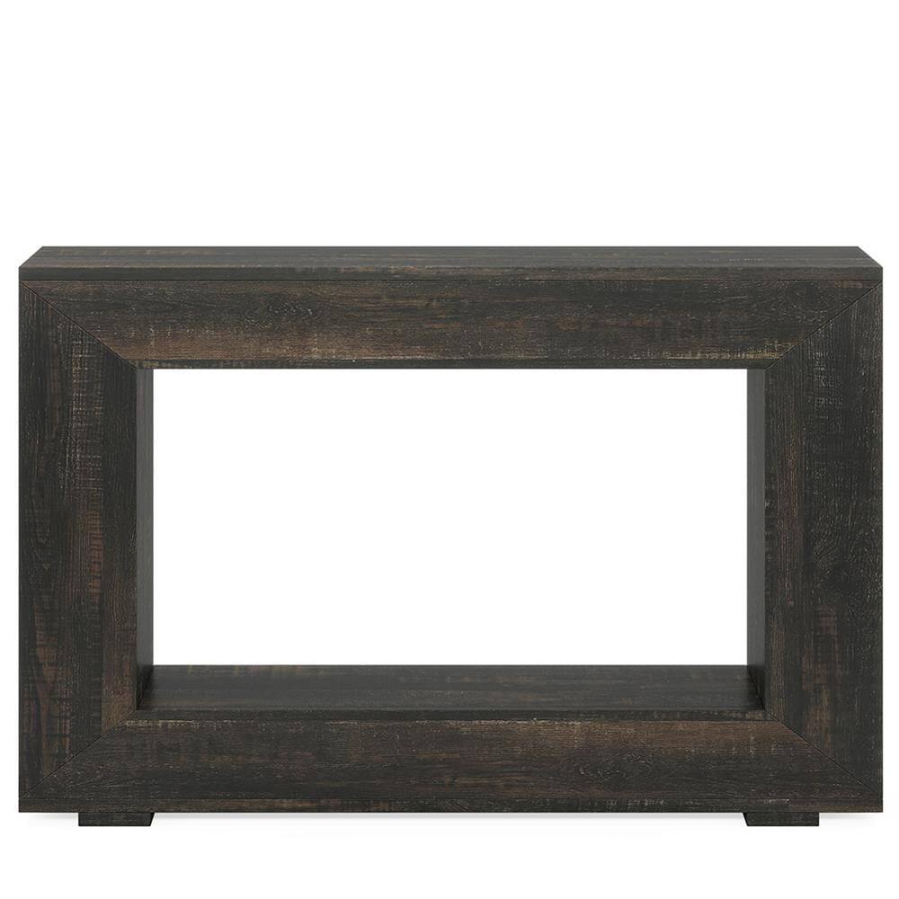 Back. Kadyn - Console Sofa Table, Display Shelf,Farmhouse Console Table, 47" Wood Entryway Sofa Table with Storage,Dark Grey - Gray.