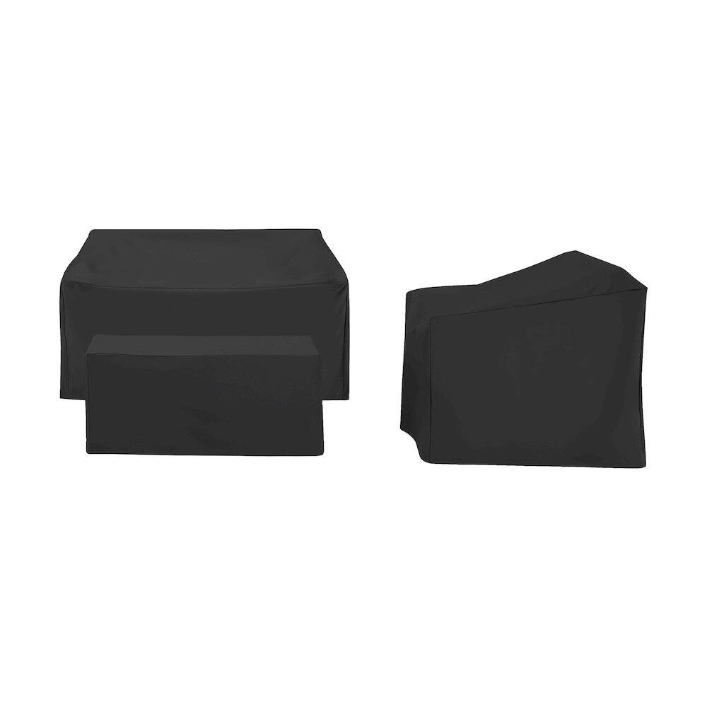 Alt View 1. Crosley Furniture - 3Pc Outdoor Furniture Cover Set - Loveseat - Black.