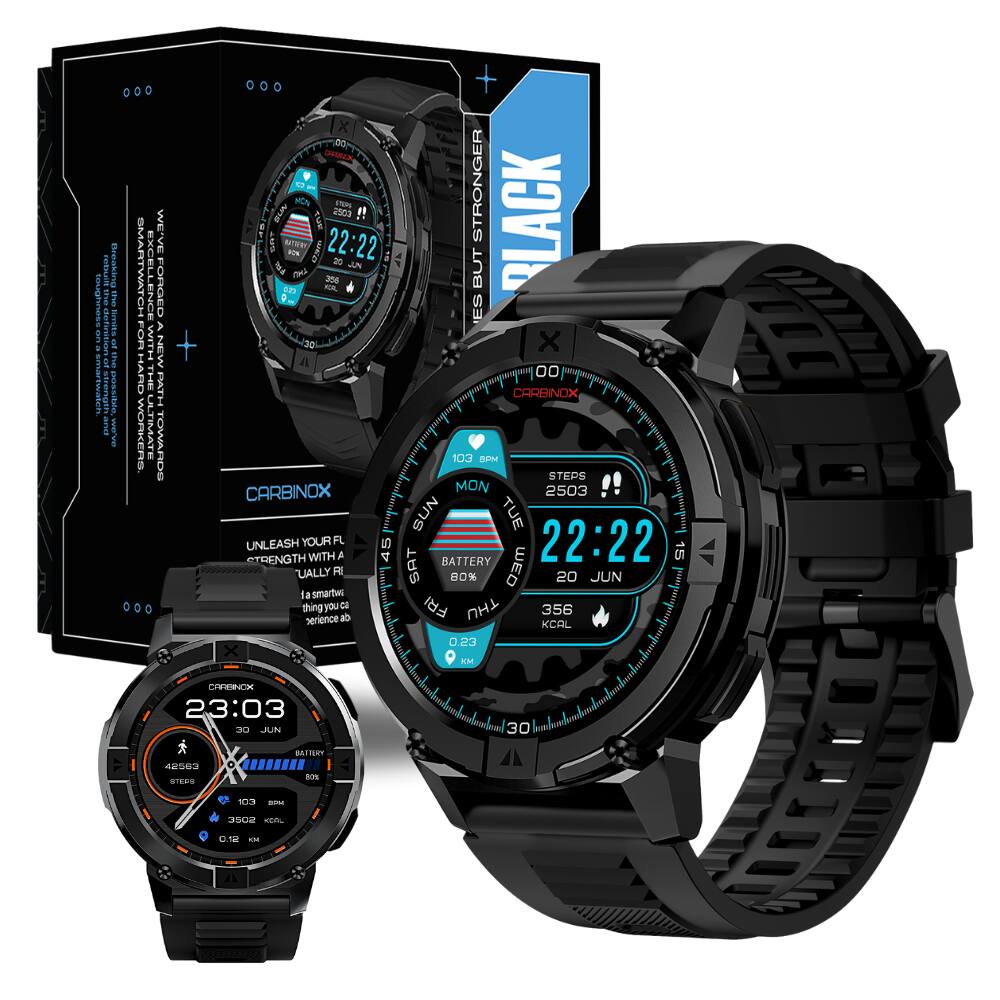 Sure, here is the corrected and grouped text from the image:

---

**CARBINOX**

**UNLEASH YOUR FULL STRENGTH WITH A ULTIMATE SMARTWATCH**

**WE'VE FORGED THE PATH TOWARDS EXCELLENCE WITH HARD WORK AND DEDICATION**

**BUILT TO ENDURE ANYTHING**

**BATTERY 60%**

**STEPS 2503**

**KCAL 356**

**BPM 103**

**DISTANCE 0.23 KM**

**BATTERY 80%**

**STEPS 42583**

**KCAL 3503**

**BPM 103**

**DISTANCE 0.12 KM**

**BATTERY 60%**

**STEPS 2503**

**KCAL 356**

**BPM 103**

**DISTANCE 0.23 KM**

**BATTERY 60%**

**STEPS 2503**

**KCAL 356**

**BPM 103**

**DISTANCE 0.23 KM**

**BATTERY 60%**

**STEPS 25