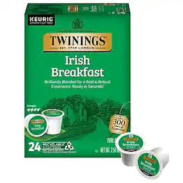 Twinings - Irish Breakfast Black Tea, Keurig® K-Cup® Pods, 24/Box (TNA87303)