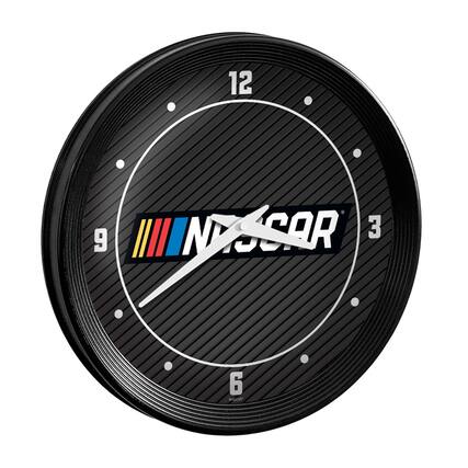 Front. The Fan-Brand - NASCAR 15" Ribbed Frame Wall Clock - Multicolor.