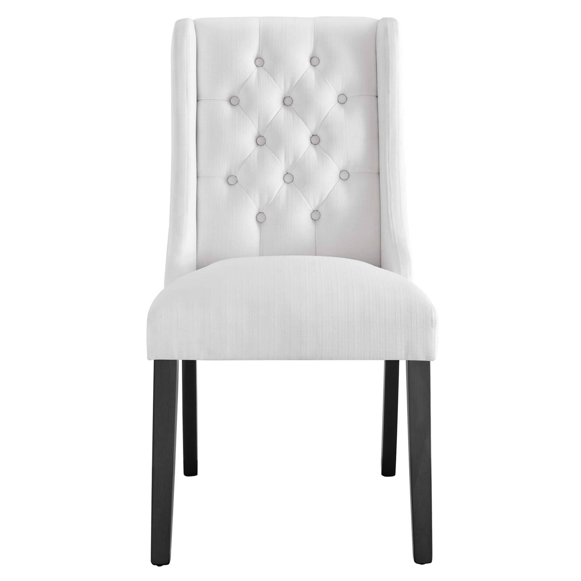 Alt View 1. Modway - Baronet Button Tufted Fabric Dining Chair by Modway - White.