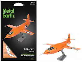 Model Kit Bell X-1 Aircraft "United States Air Force" (Moderate Difficulty) Steel Model by Metal Earth - Multi