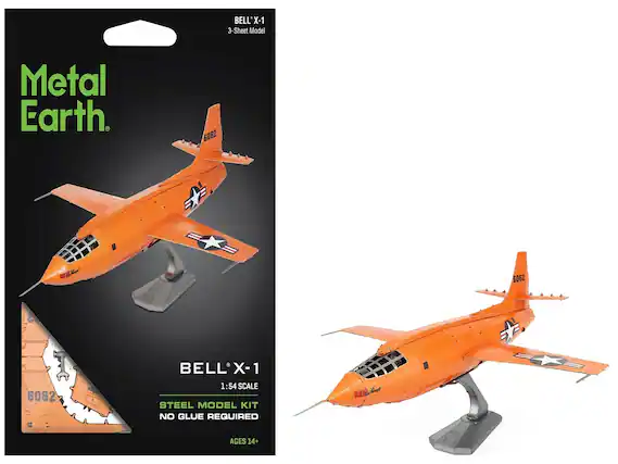 BELL X-1
3-Sheet Model
1:54 SCALE
STEEL MODEL KIT
NO GLUE REQUIRED
AGES 14+
Metal Earth
BELL X-1
1:54 SCALE
MODEL KIT
NO GLUE REQUIRED
AGES 14+