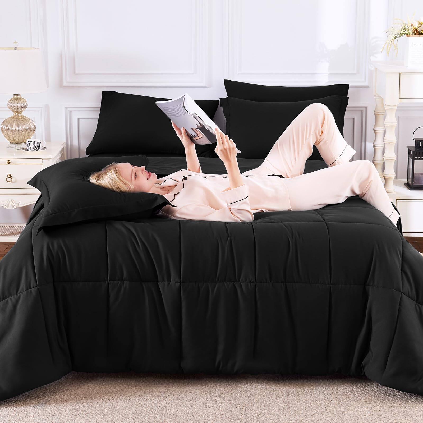 Alt View 2. Skar Audio - Queen Comforter Set - 7 Pieces Bed In A Bag All Season Soft Bedding Oeko-tex Certified Reversible With Down... - Blush Pink Full.