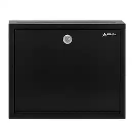 AdirOffice - Drop Box Large Steel Wall-Mount Drop Box Mailbox with Key - Black