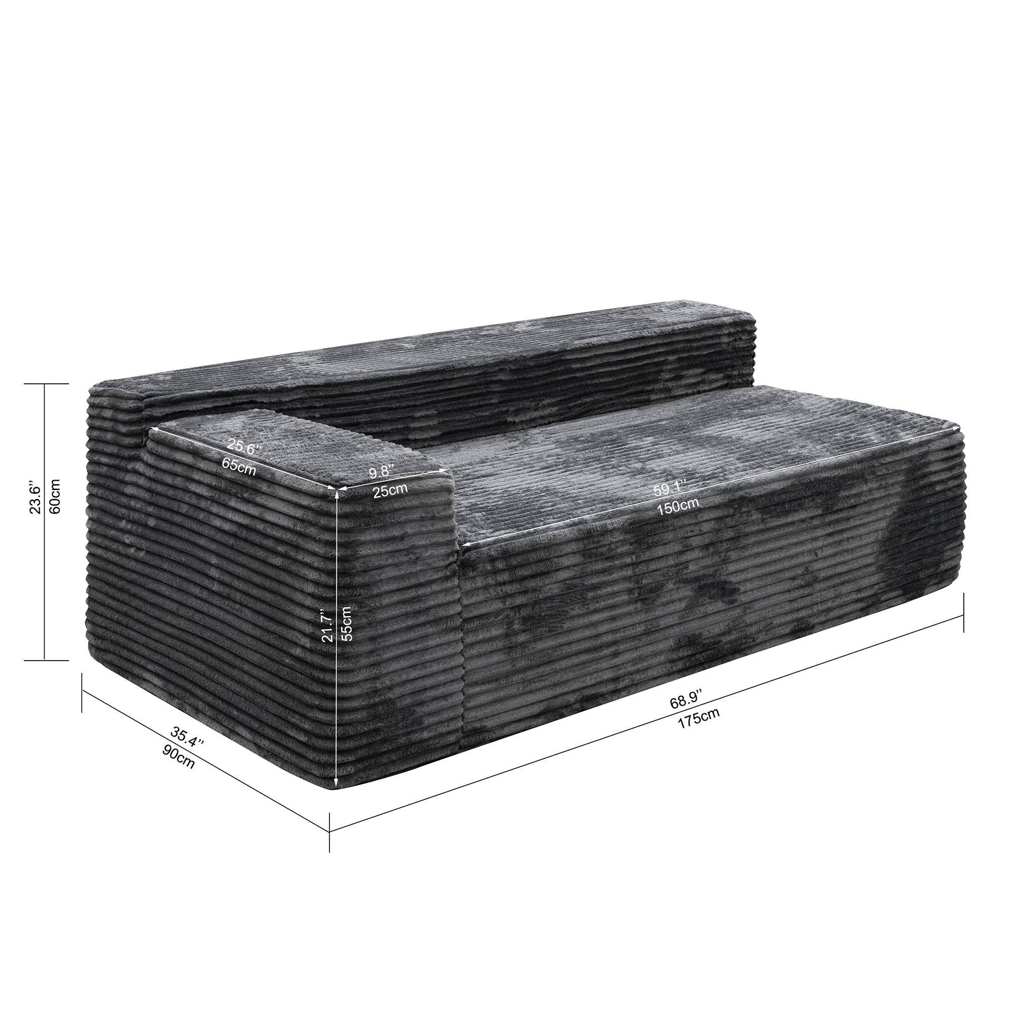 23.6" 60cm  
26.6" 65cm  
9.8" 25cm  
25.1" 64cm  
59.1" 150cm  
35.4" 90cm  
68.9" 175cm